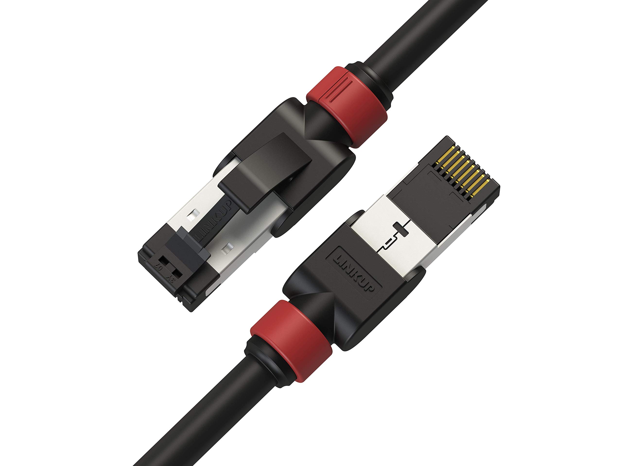 

Кабель LAN LINKUP Cat7 10 Гігабіт Роз єми RJ45 з подвійним екрануванням Мережевий кабель категорії 7 для Інтернету Кабель 40G 26AWG Чорний [Сертифікований Versiv]