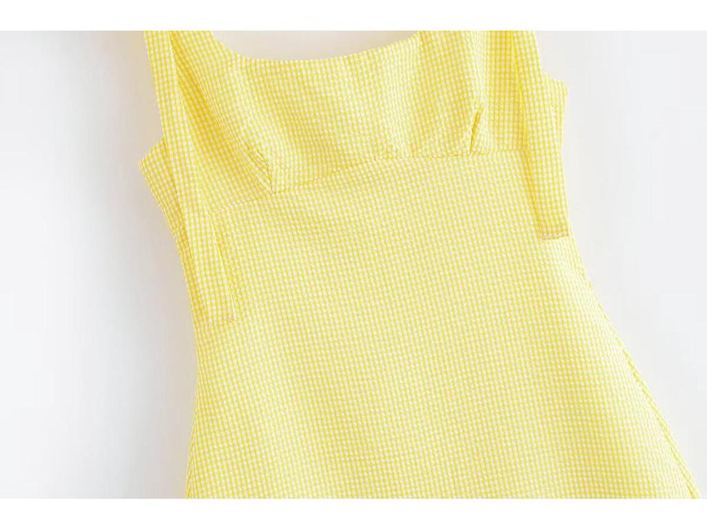 Women's 2025 Summer Plaid Spaghetti Strap Dress