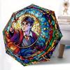 1 Peça Guarda-chuva Automático à Prova de Vento Vitral Harry Potter, Leve para Mulheres/Homens, Presente de Natal Perfeito a0811256