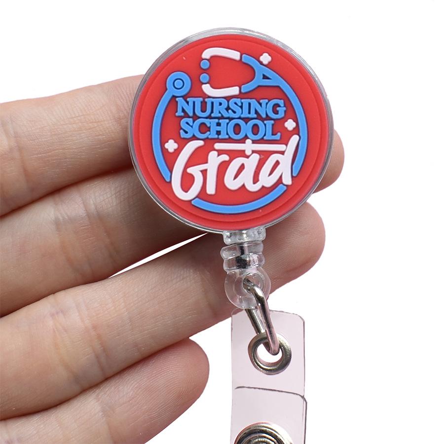 Cute Ambulance Retractable Nurse Badge Reel Clip Cartoon Medicine Doctor Students IC ID Card Badge Holder