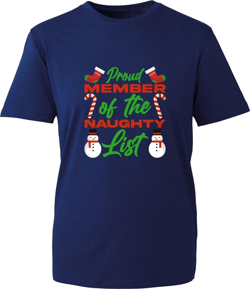 Proud Member Of The Naughty List Christmas Tshirt Funny SnowUnisex Xmas Gift Tops S
