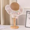 Children's straw hat summer sun hat girls straw visor idyllic princess sun hat seaside beach hat