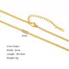 EUEAVAN 2MM Link Chain Basic Necklace For Woman Men Stainless Steel Trendy All-match Adjustable Chain DIY Jewelry Accessories