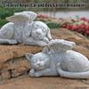 .Resin Angel Dog Cat Statue Garden Decor Puppy Tombstone Sculpture Ornaments Gifts For Yard Home Decoration Living Room Supplies