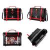 Gothic Tote Bag for Women Satchel Bag with Display Insert for Anime Pins & Button Badges Women's Y2k PU Leather Shoulder Bag Handbag Crossbody Bags