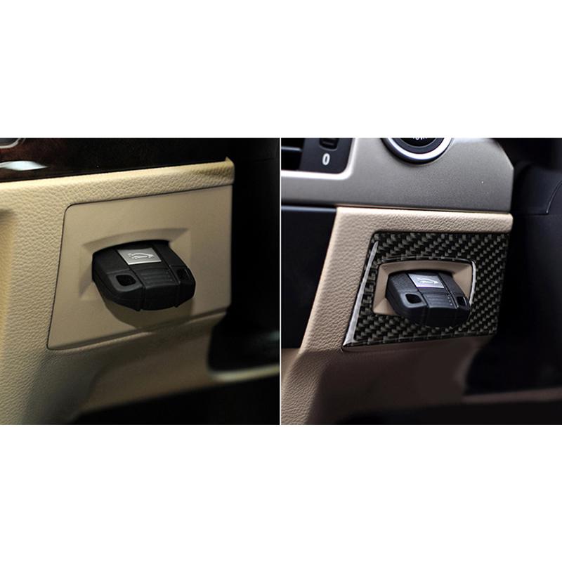 Pentru BMW E90 E92 E93 Seria 3 2005-2012, fibră de carbon reală, întrerupător de aprindere pentru interiorul mașinii, autocolant pentru găuri de cheie, autocolant, decor de protecție