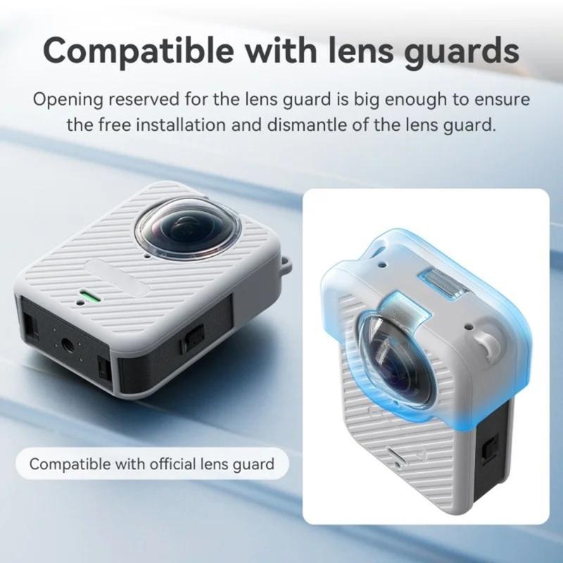 360 Camera Silicone Case Shock Resistant Anti Drop Cover Lens Protector Easy Access Ports And Quick Release Adapter