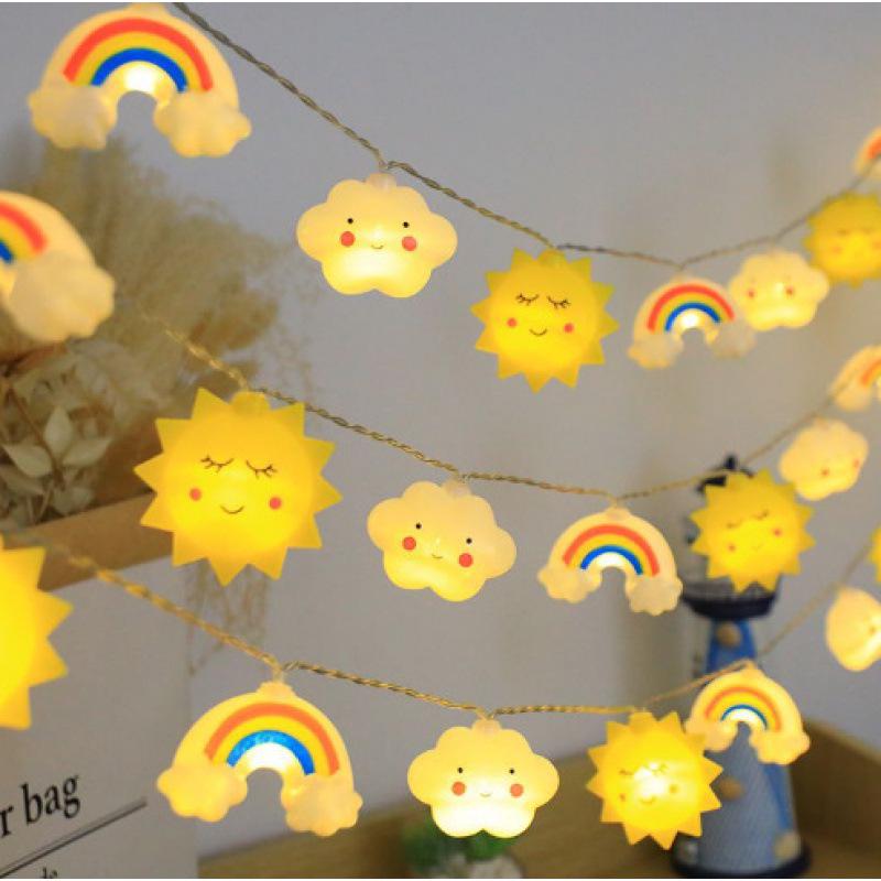 LED Smiling Cloud & Star String Lights for Children's Bedroom Decoration