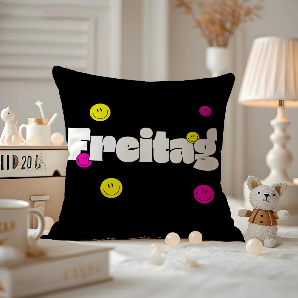 Cushion Cover Anti-dustmite Pillowcase Invisible Zipper Silky Short Plush Sofa Cushion Cover FREITAG
