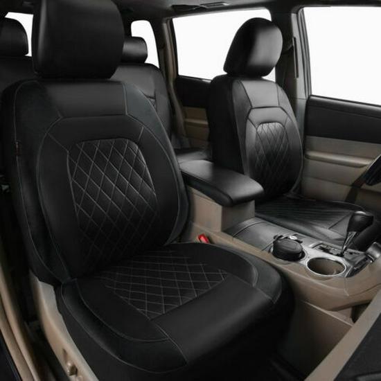 Car Seat Cover with Single Line Diamond Quilting, Embroidered PU Leather - Suitable for Europe, America, and China Markets