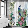 Sexy Woman White Shower Curtains Highland Cow Palm Leaf Ink Flower Bird Polyester Fabric Washable Bathroom Decor Bath Curtain