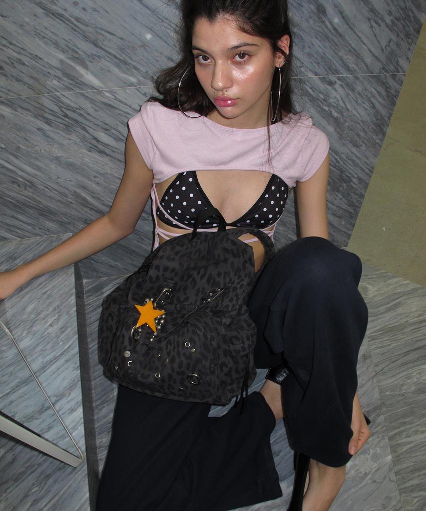Yeomim Raw Layout Backpack (Leopard Charcoal)
