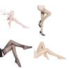 Women's Elegant Striped Print Elastic Top Thigh High Stockings See Through Silk Over Knee Long Socks Lingerie Hosiery