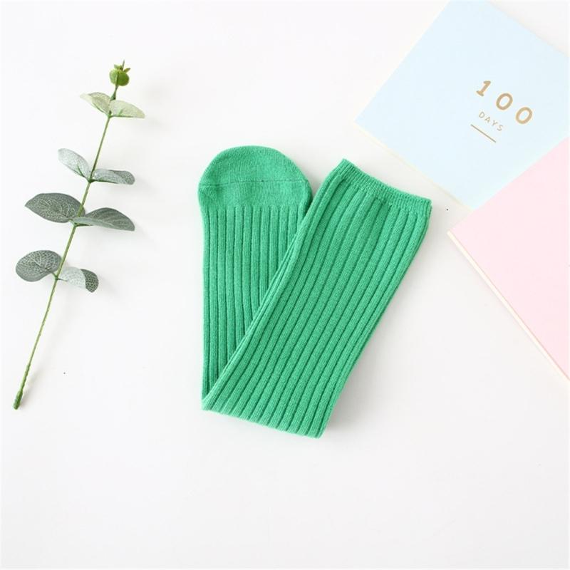 Atmungsaktive Baumwollstrümpfe für Mädchen Kleinkind Bonbonfarbe Überknie-Socken Frotteeschlingen-Socken für Herbst Frühling