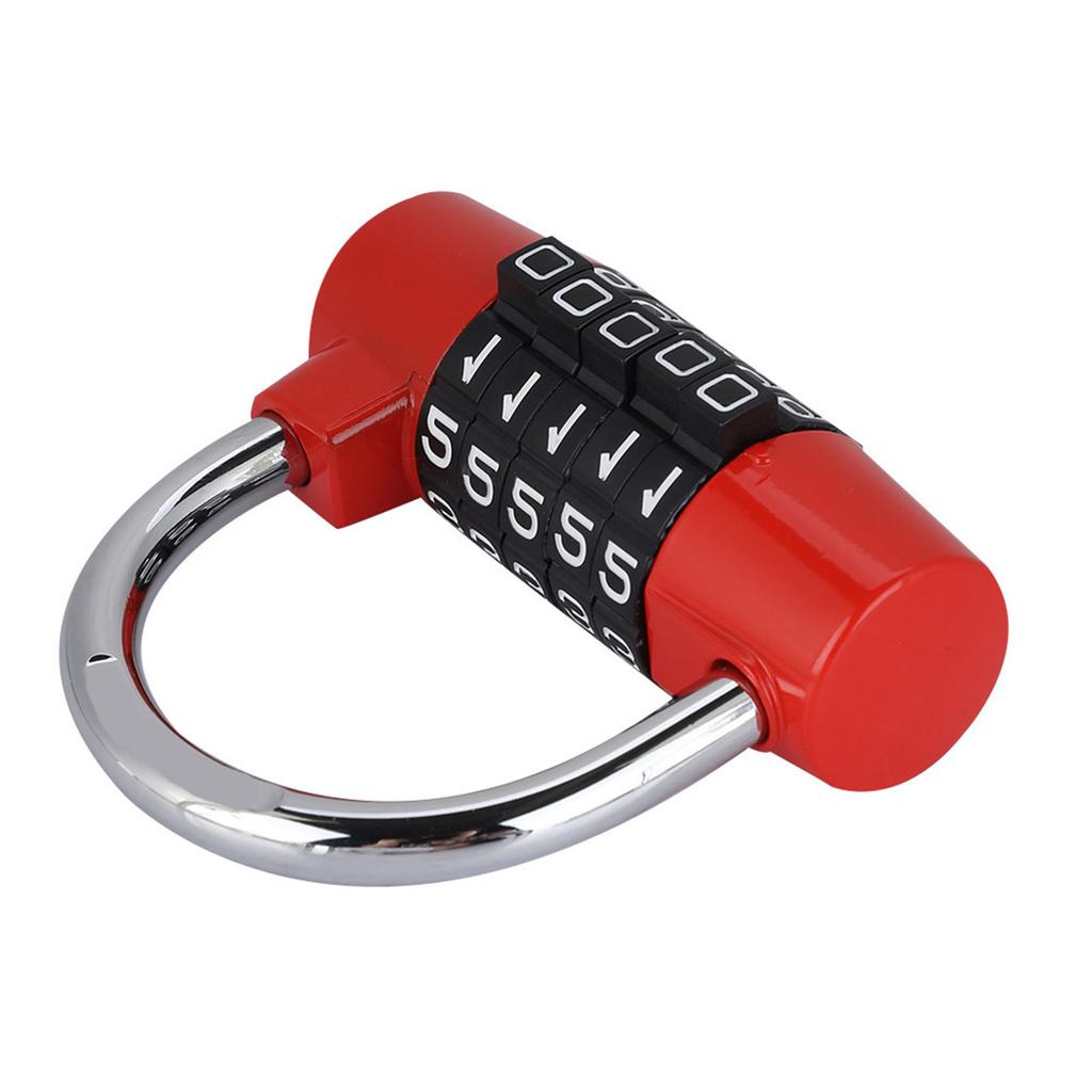 5 Digit   Lock Padlock U shaped Suitcase Door Combination Lock Red