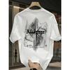 European Size Heavyweight Pure Trendy Print Short-Sleeve T-Shirt for Men, New Summer Casual Style, Loose Fit, Versatile Top In Large Sizes
