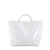 Simple Chic Ladies Tote Bag With Solid Color Letter Printed Crocodile Texture For Casual Outings