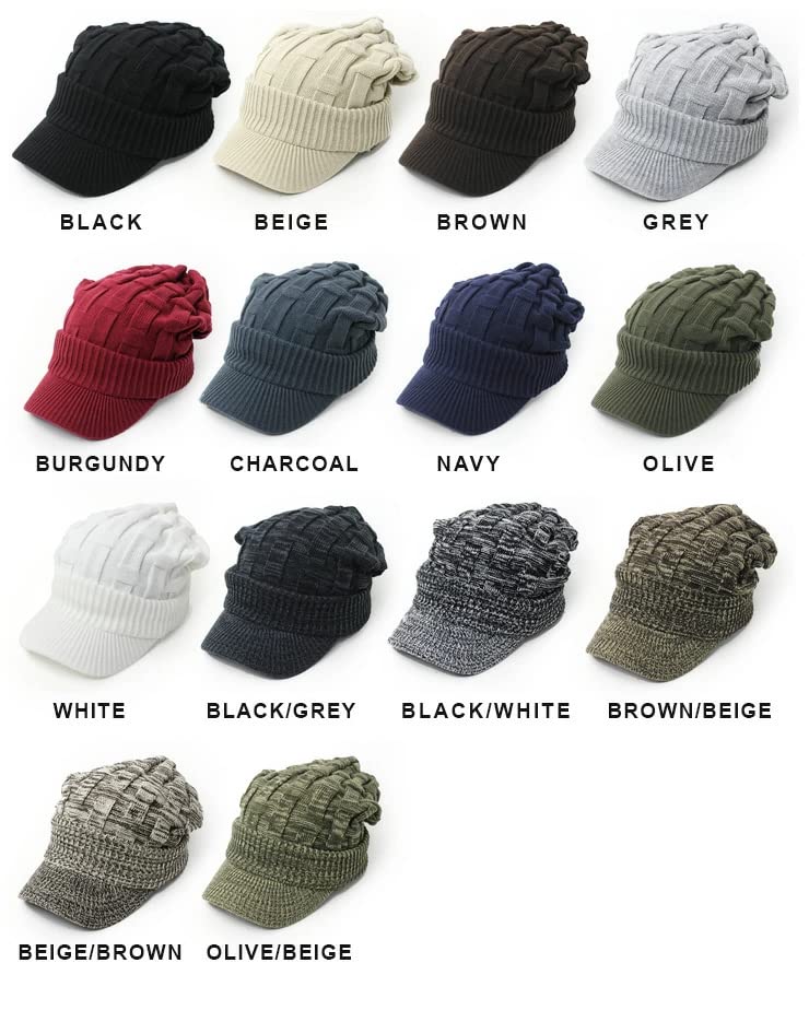 regnuu Winter Knit Hat with Perfect for Cross Newsboy Plus Deep UV Cold Solid Going Slimming Effect Men's Brim, Stylish, Golf, Fishing, Acrylic, Knit,