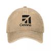 Cessna Black Logo Baseball Cap American Aircraft Manufacturer Running Hippie Trucker Hat Unisex Teens Casual Baseball Caps