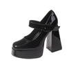 Ladies' High Heels 12cm French Mary Jane Shoes Thick Heel  Waterproof Platform Super Single Shoes Sandalias De Tacón 2025