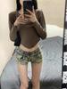 American Retro Spicy Girl Low-Rise Stretch Denim Shorts - Women's Slim Fit Hip-Hugging Super Shorts