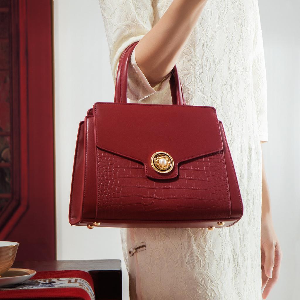 Ladies Bag Red Wedding Bag Mother Bride Bag Portable Large Capacity Messenger High Sense