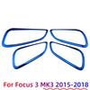 Car Door Interior Handle Decoration Frame Trim for Ford Focus 3 MK3 2015 - 2018 Inner Doors Bowl Cover Stickers Accessories