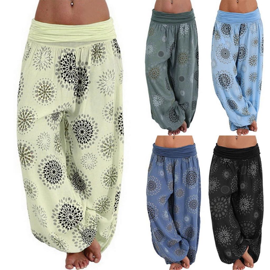 Women's Digital Print Long Wide Leg Pants Harlan Casual Pants