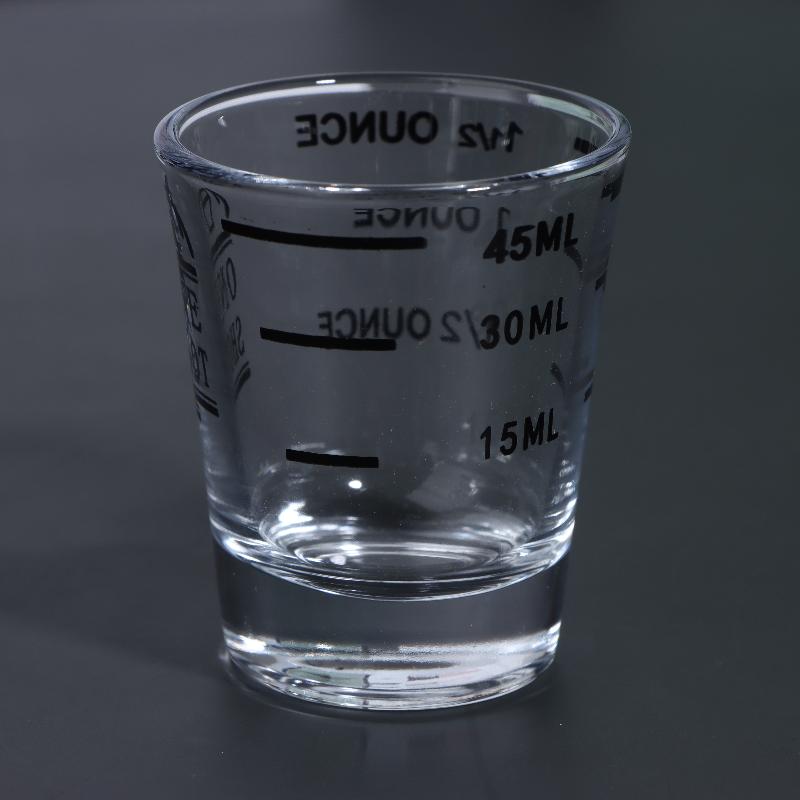 45/60Ml Thickened Glass Measuring Cups With Measurement Marks Perfect For Coffee Brewing Cocktail Mixing Home Bar Appliances