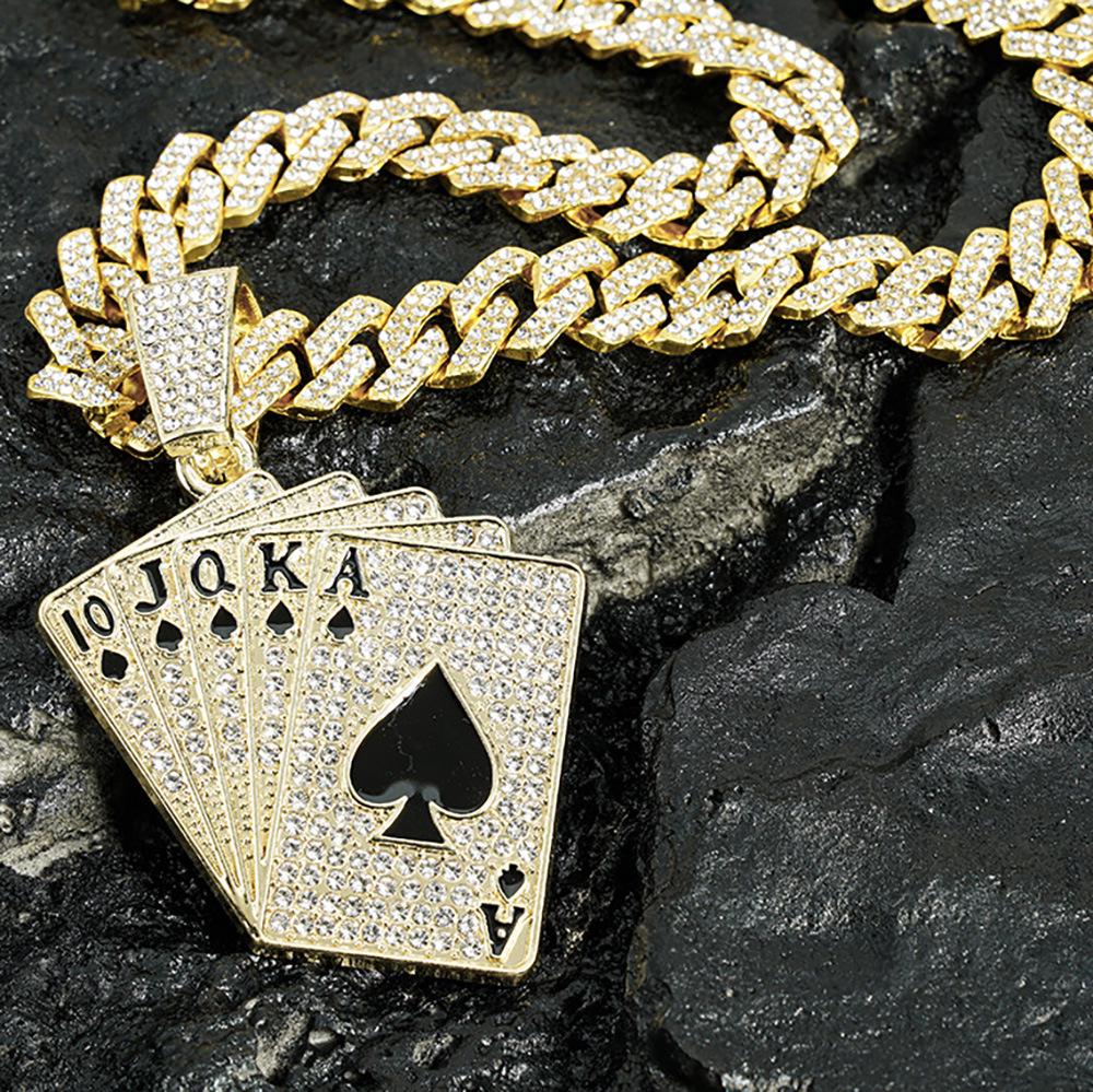 European-American Exaggerated Hip Hop Rhinestone Pendant Jewelry for Men & Women