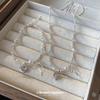 Zircon love bow, broken silver pearl necklace set, high-end light luxury collarbone chain, Korean sweet necklace.