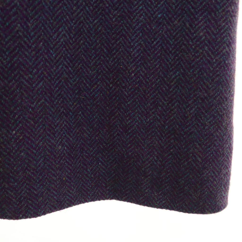 Givenchy 90s Made In Japan Wool Old Herringbone Knee Length Skirt 12 Women Used