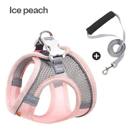 Dog Cat Harness Vest Chest Rope Set Reflective Breathable Adjustable Pet Harness for Small Medium Dogs Outdoor Walking
