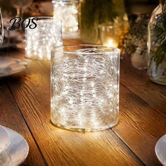 Warm White Starlight Strands Copper Wire Fairy Lights with Remote, 8 Modes 10-Level Dimming Timer, Waterproof Halloween Christmas Tree Decorations