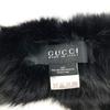 GUCCI 185746 G logo Fur tippet  Scarf fur Black