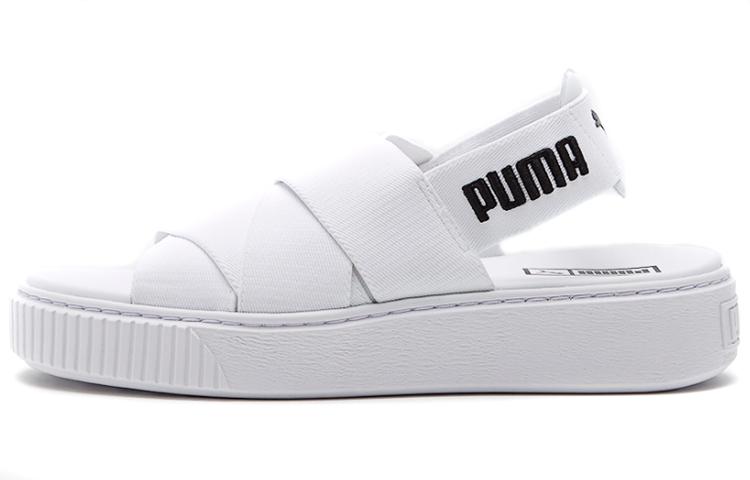 PUMA Platform Trace Sports Sandals  White Black  Women s 365478-02 37