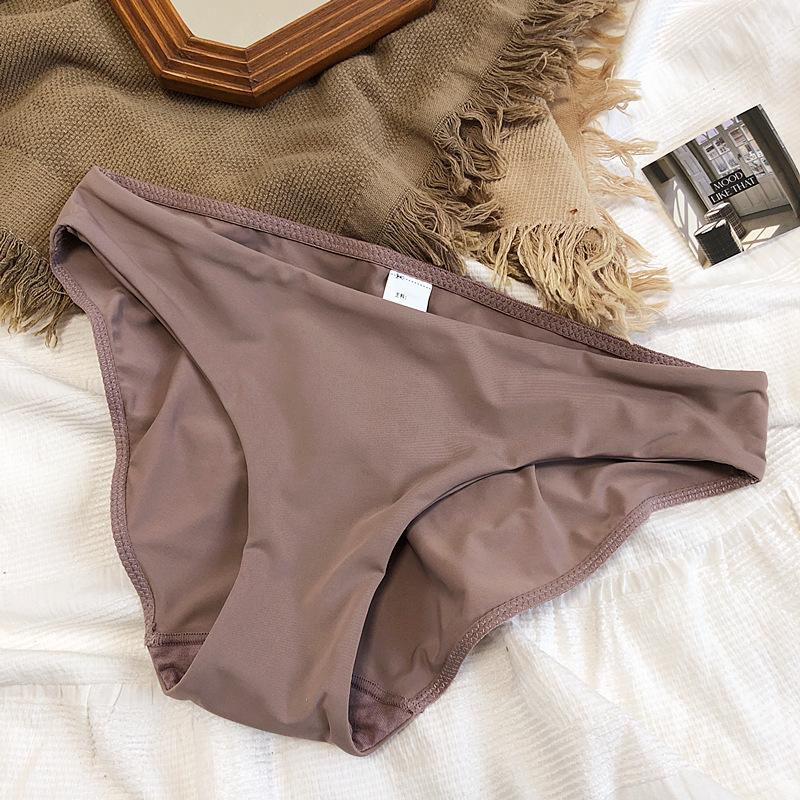 9 Color Women Seamless Panties Sexy Low Waist Milk Silk Comfort Breathable Briefs Buttock Cover Basic Shorts Ladies Lingerie