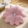 Decorative Throw Pillows for Girls Room Flower Pillow, 18 Inch Floral Cushion, Velvet Round Soft Sofa Pillow with Rhinestone Accent Couch Bed