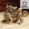 Čínská Fengshui mosazná soška figurka Kylin socha Dekorace bohatství Prosperita Dobrý Yao Pi Ornament Qilin Drak Zvíře štěstí