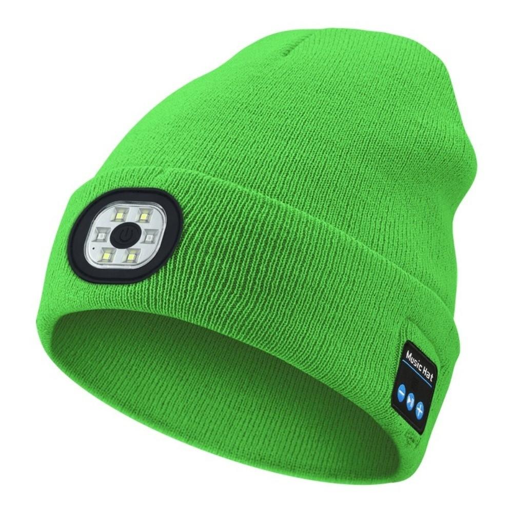 With Light Bluetooth Beanie Hat Headphones LED Light Cap Unique Wireless Headphones  Jogging