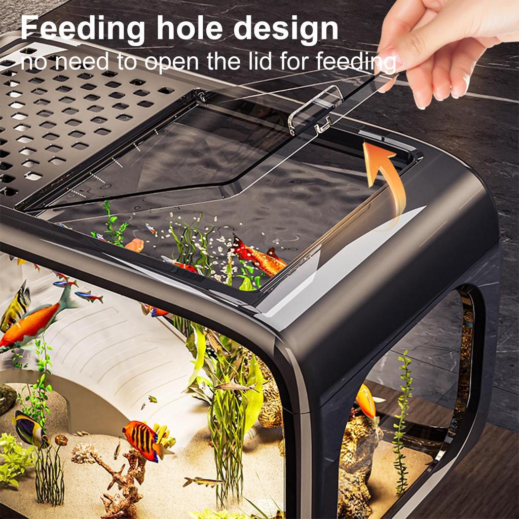 Aquário Acrílico Transparente Aquário Resistente a Quedas Tanque Hidropônico Decoração de Casa e Paisagem Ornamental Tanque de Tartaruga