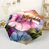 A Bee Collecting Nectar From A Pink Flower Portable Automatic Umbrella With Elegant Collapsible Sturdy 8 Rib Shaft Sturdy Construction Travel
