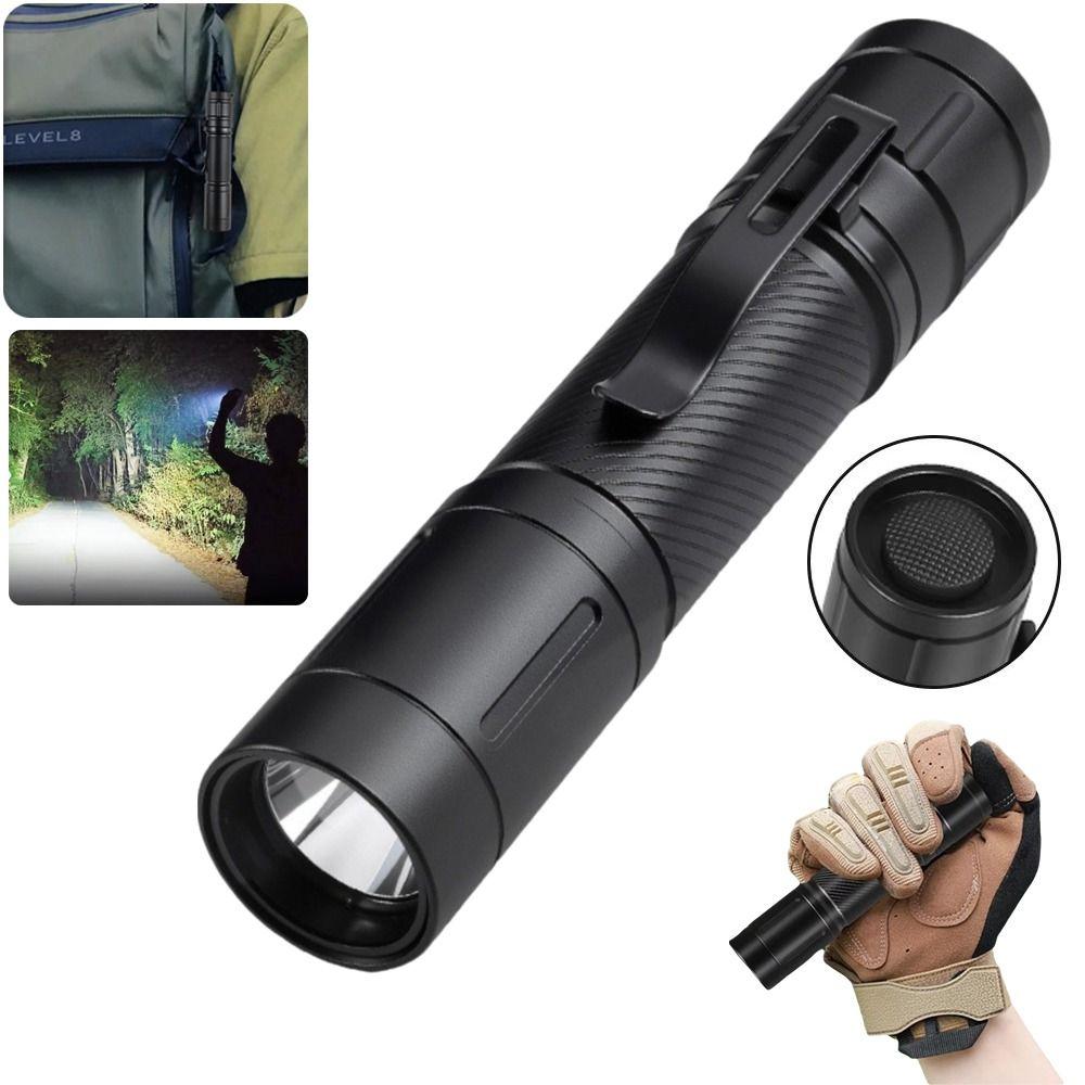 Type-c Charging Torch Light with Clip Outdoor Camping Lantern Strong Light Flashlight  Night Hiking
