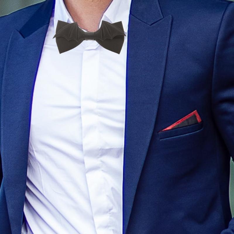 Unisex Halloween Bowtie with Adjustable Strap Batwing Necktie Cosplay Costume