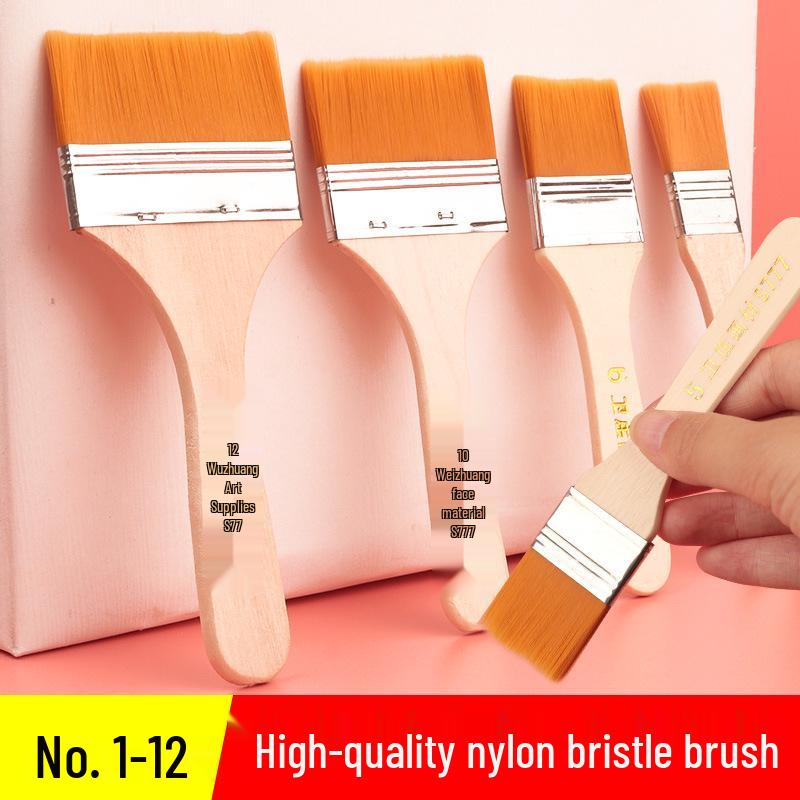Nylon Bristle Art Brush with Wood Handle for Oil Painting