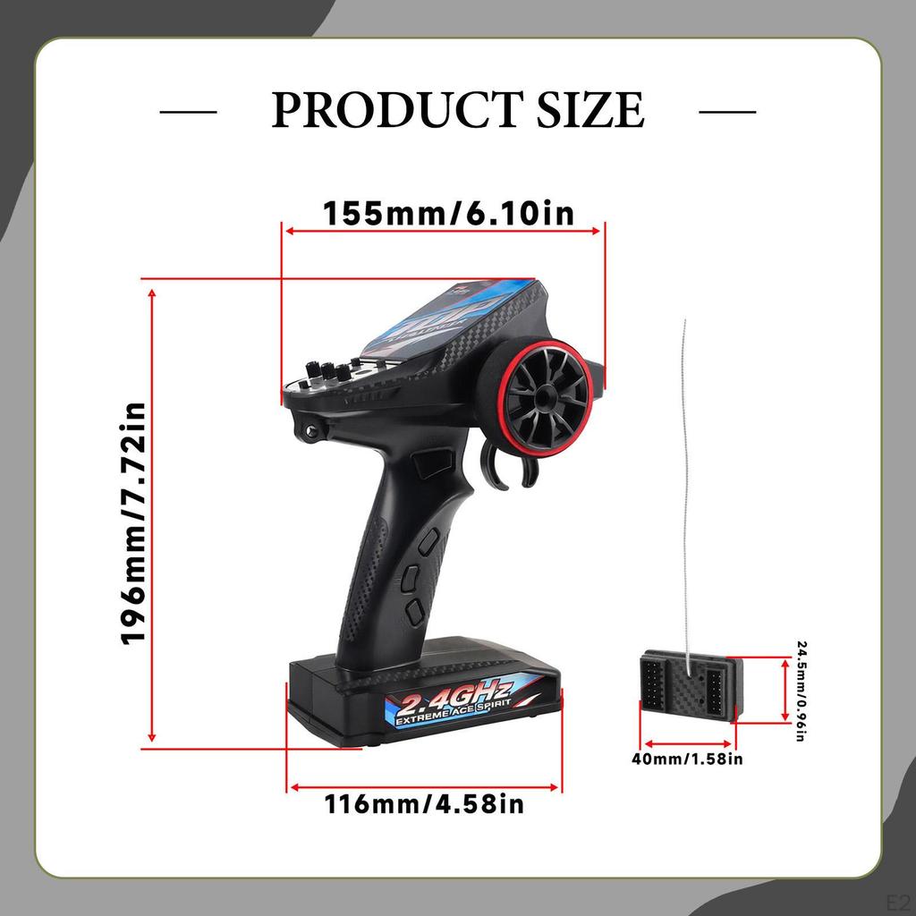 RC Transmitter with 7 Channel DIY Sturdy Multifunction High Sensitivity Replacement Car