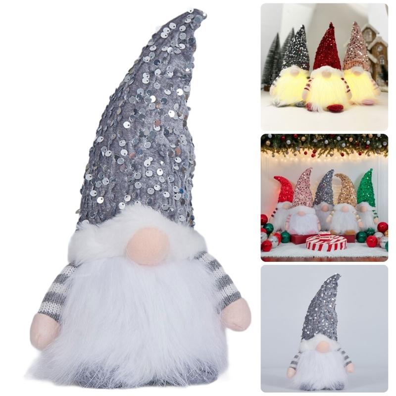 Christmas Plush Rudolph Animal Dwarf Doll Holiday Decoration Soft Fabric Festival Ornament for Home Office
