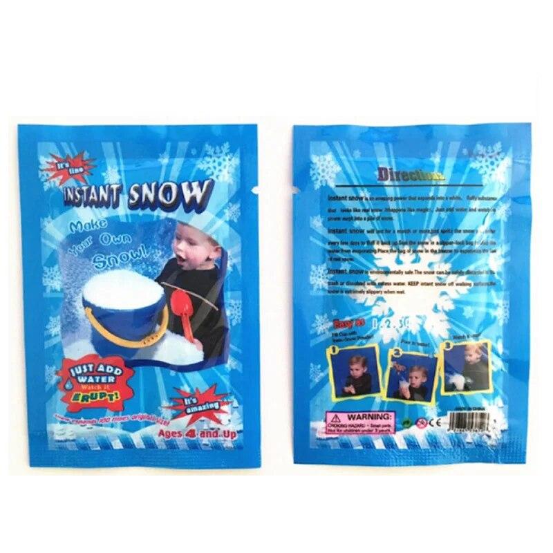 10pcs/lots White Snow for Christmas Wedding Fake Magic Instant Snow Fluffy Super Absorbant Decorations