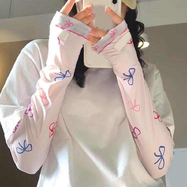 Bowknot Printed Cooling Sleeves Summer Cooling Sleeves for Women Girls Camping