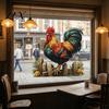 Removable Window Cling 1/2 Sheets Farmhouse Rooster Static Cling, Cock Glass Decals Sticker Decor, Reusable Decal for Home Living Room